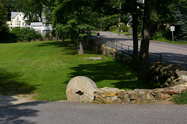 Mill Stone at entrance of Town Park